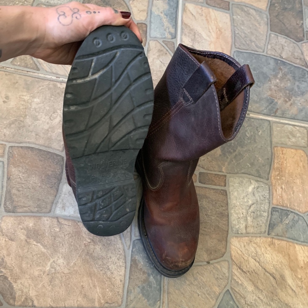 Steel Toe Wolverine Leather Work Boots View 5